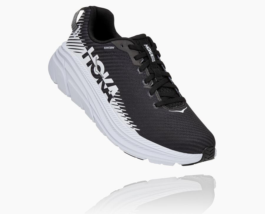 Hoka Rincon 2 - Men's Running Shoes - Black/White - UK 169QSJZVC